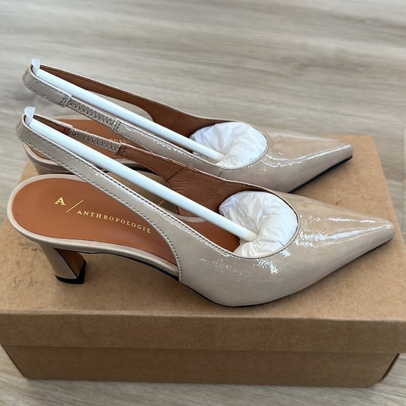 By Anthropologie Slingback Pumps woman’s size 37 Color: NEUTRAL - Picture 6 of 6